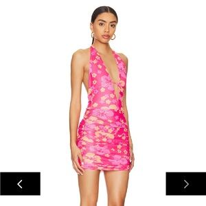 NWT XS superdown Retro Floral Petriona Halter Mini Dress